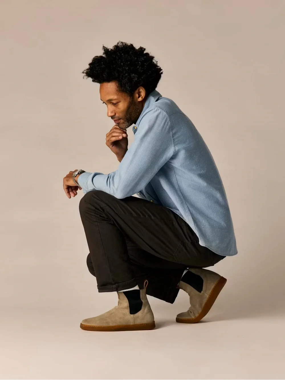LUCA Terra Slip On Chelsea Suede Sneaker Boot in Desert (Tan)/Gum